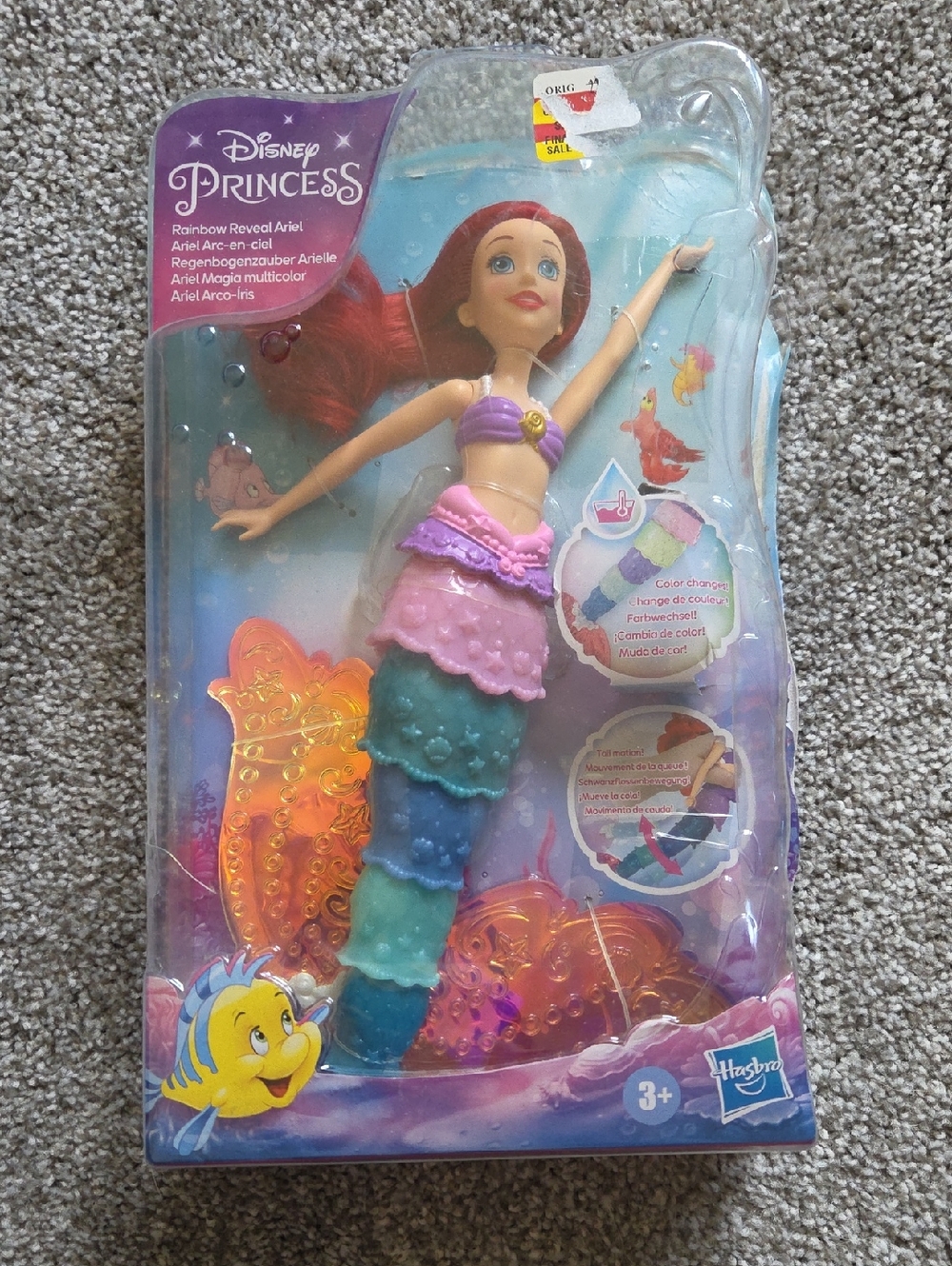 Disney Princess Ariel Rainbow Reveal Mermaid Doll - Pink, Purple, Teal, Blue
